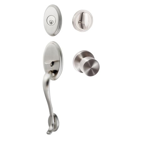 SURE-LOC HARDWARE Sure-Loc Hardware Aspen Handleset, Bergen Round Handset Trim, Satin Nickel AN507-BG-RD 15